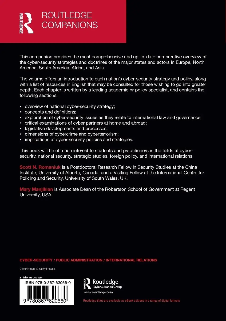 Rückseite: 9780367620660 | Routledge Companion to Global Cyber-Security Strategy | Taschenbuch