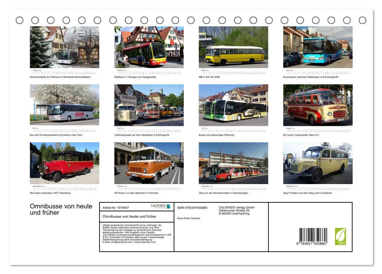 Bild: 9783457650660 | Omnibusse von heute und früher (Tischkalender 2026 DIN A5 quer),...