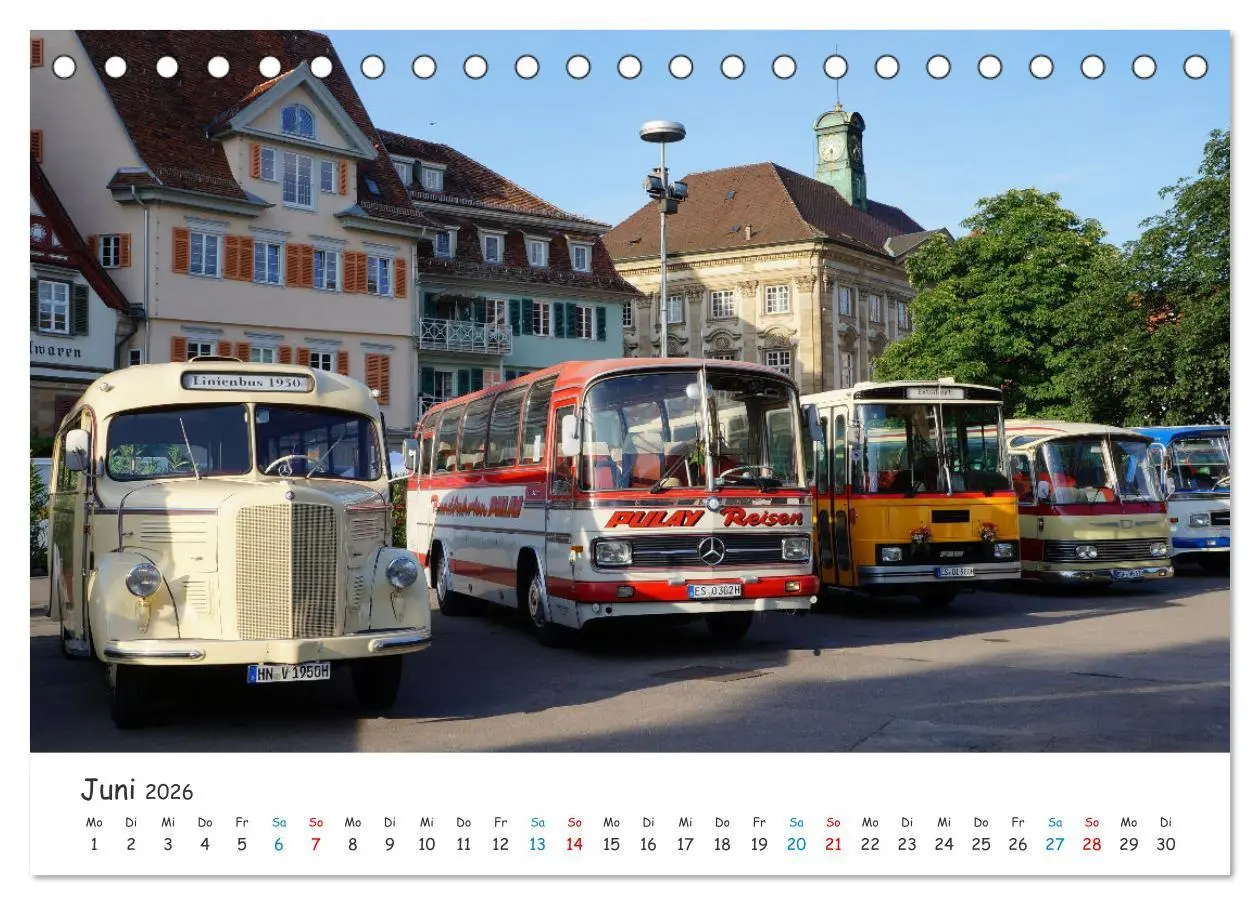 Bild: 9783457650660 | Omnibusse von heute und früher (Tischkalender 2026 DIN A5 quer),...