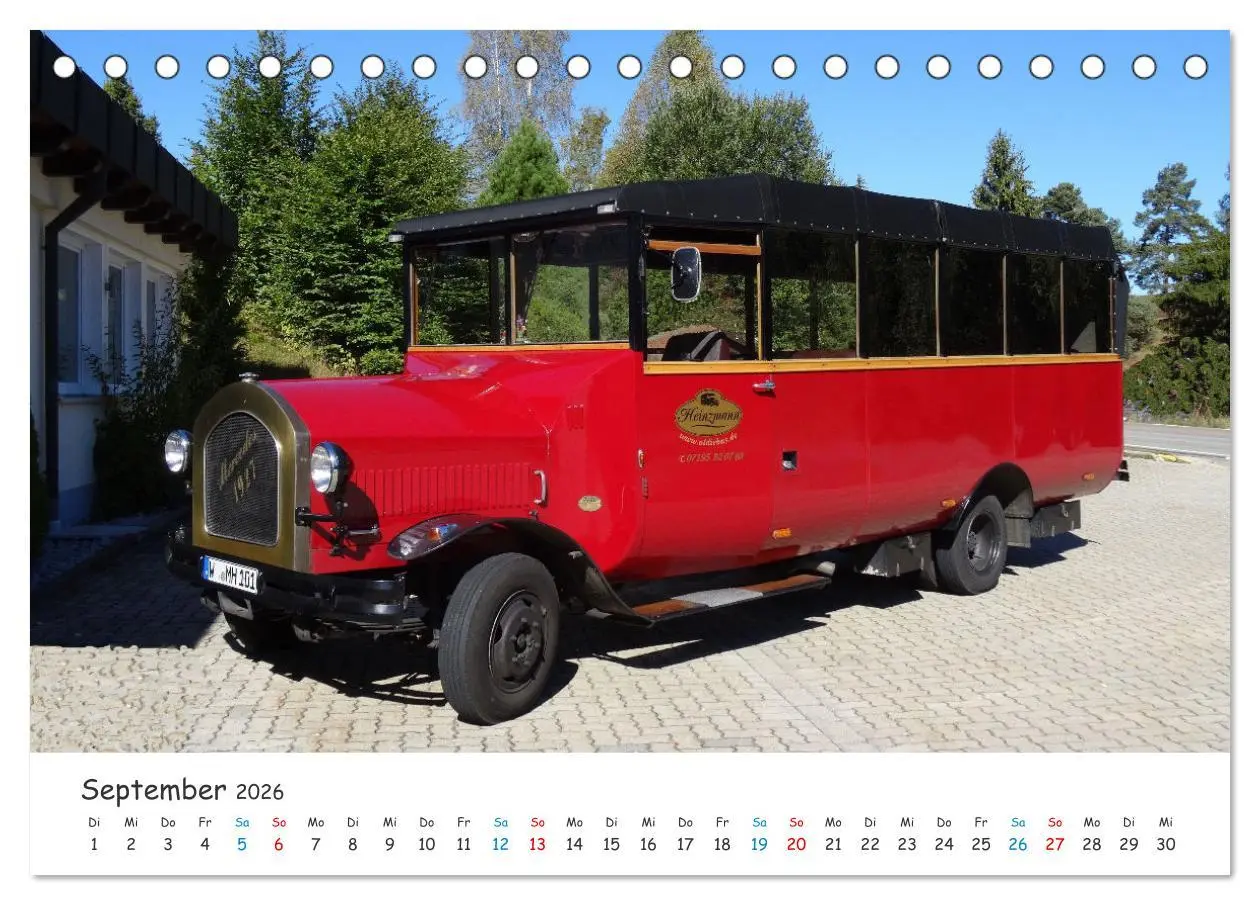 Bild: 9783457650660 | Omnibusse von heute und früher (Tischkalender 2026 DIN A5 quer),...
