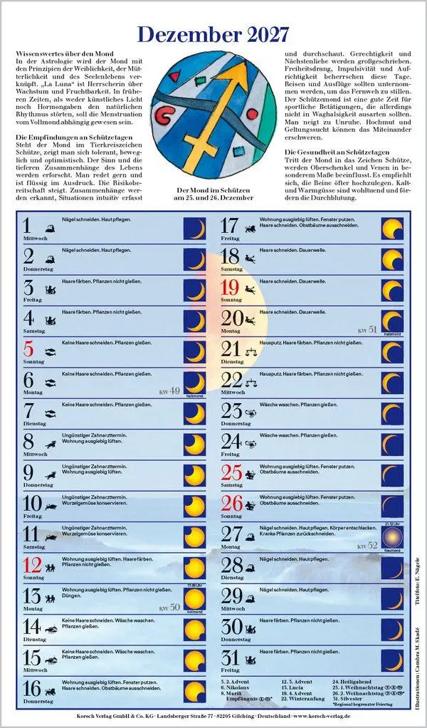 Bild: 9783819300660 | Mit dem Mond im Rhythmus 2027 | Verlag Korsch | Kalender | 13 S.