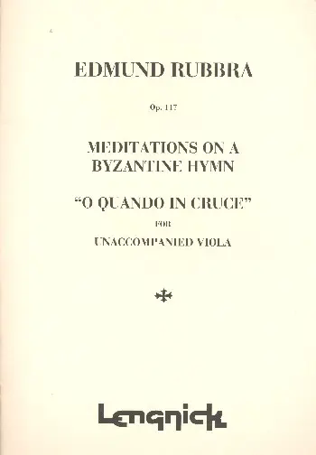 Cover: 9790215210660 | Meditation Byzantine Hymn Solo Viola | Edmund Rubbra | Buch