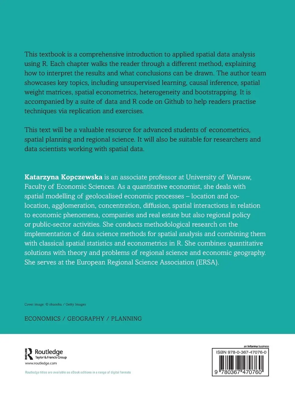 Rückseite: 9780367470760 | Applied Spatial Statistics and Econometrics | Data Analysis in R