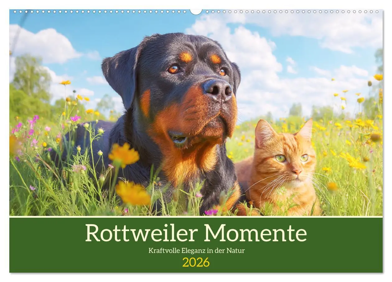Cover: 9783516420760 | Rottweiler Momente. Kraftvolle Eleganz in der Natur (Wandkalender...