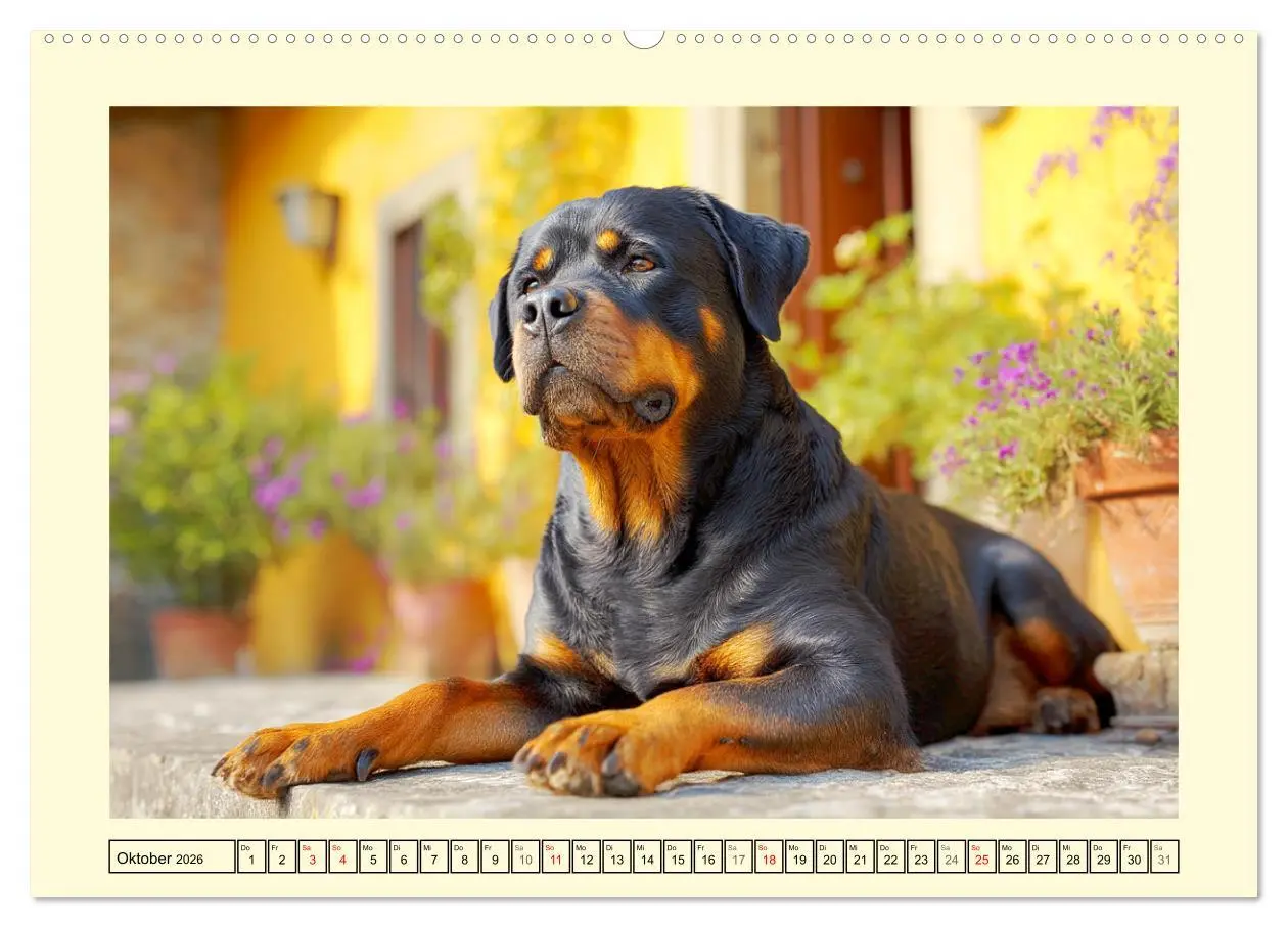 Bild: 9783516420760 | Rottweiler Momente. Kraftvolle Eleganz in der Natur (Wandkalender...