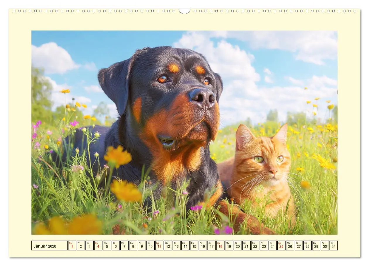 Bild: 9783516420760 | Rottweiler Momente. Kraftvolle Eleganz in der Natur (Wandkalender...