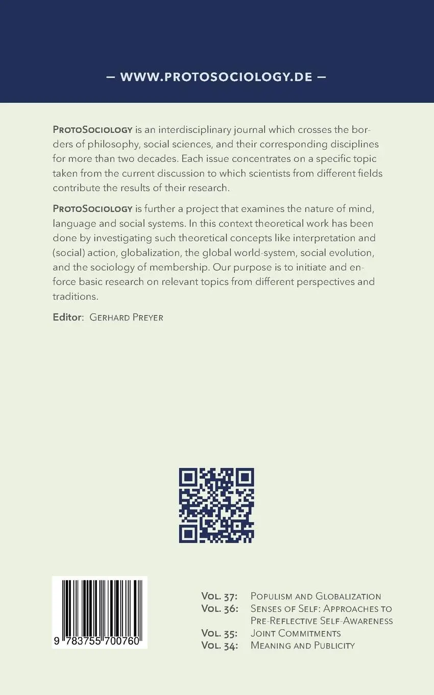 Rückseite: 9783755700760 | Thirty Years of ProtoSociology - Three Decades Between Disciplines