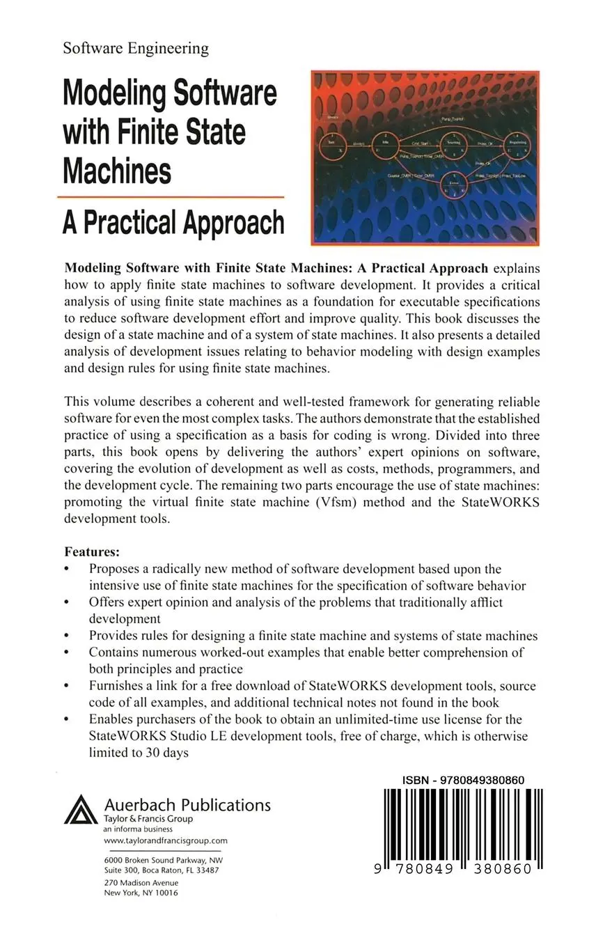 Rückseite: 9780849380860 | Modeling Software with Finite State Machines | A Practical Approach