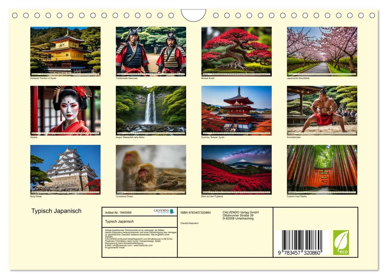 Bild: 9783457320860 | Typisch Japanisch (Wandkalender 2026 DIN A4 quer), CALVENDO...