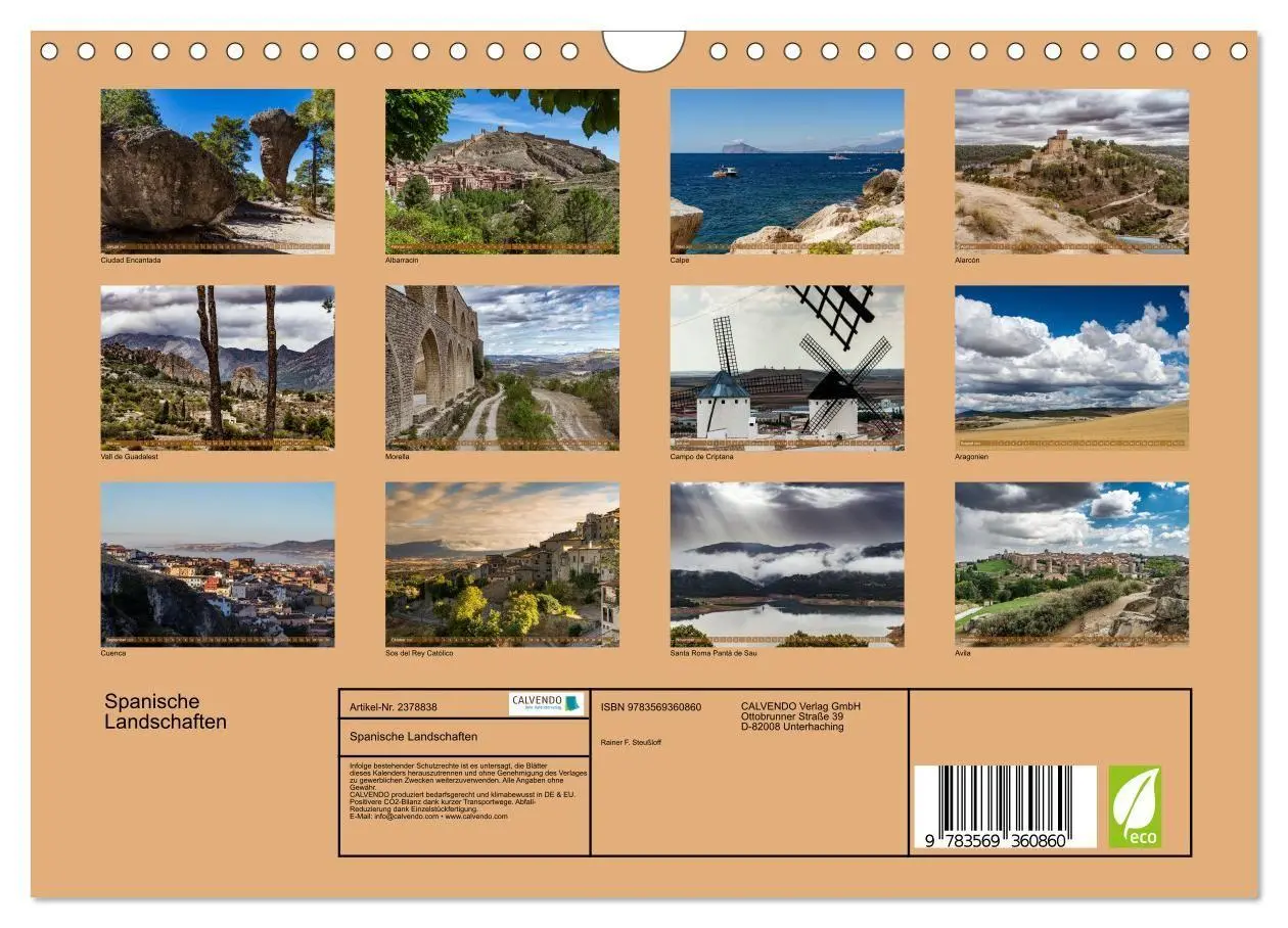 Bild: 9783569360860 | Spanische Landschaften (Wandkalender 2027 DIN A4 quer), CALVENDO...