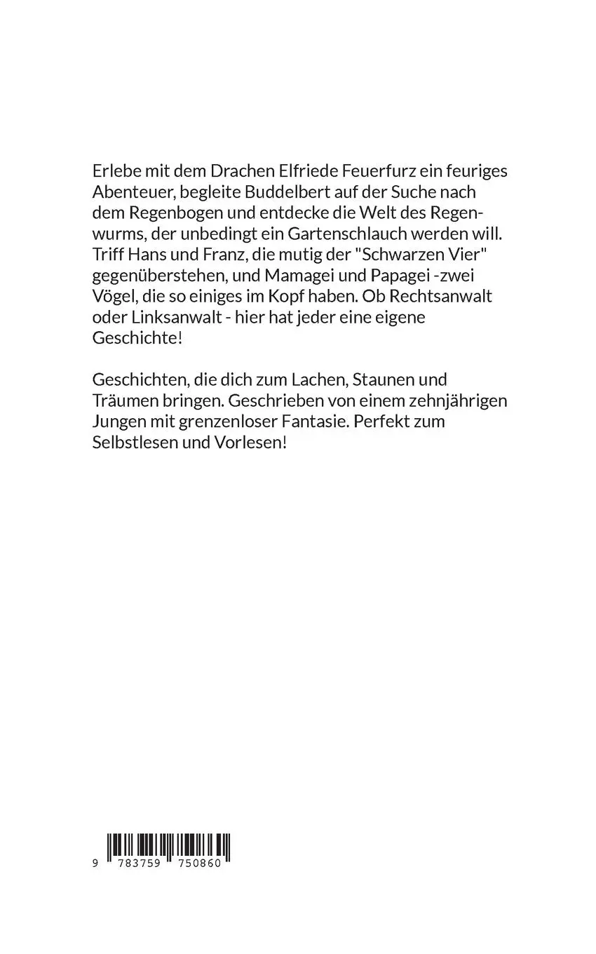 Rückseite: 9783759750860 | Elfriede Feuerfurz und andere Kurz- und Langgeschichten. | Taschenbuch