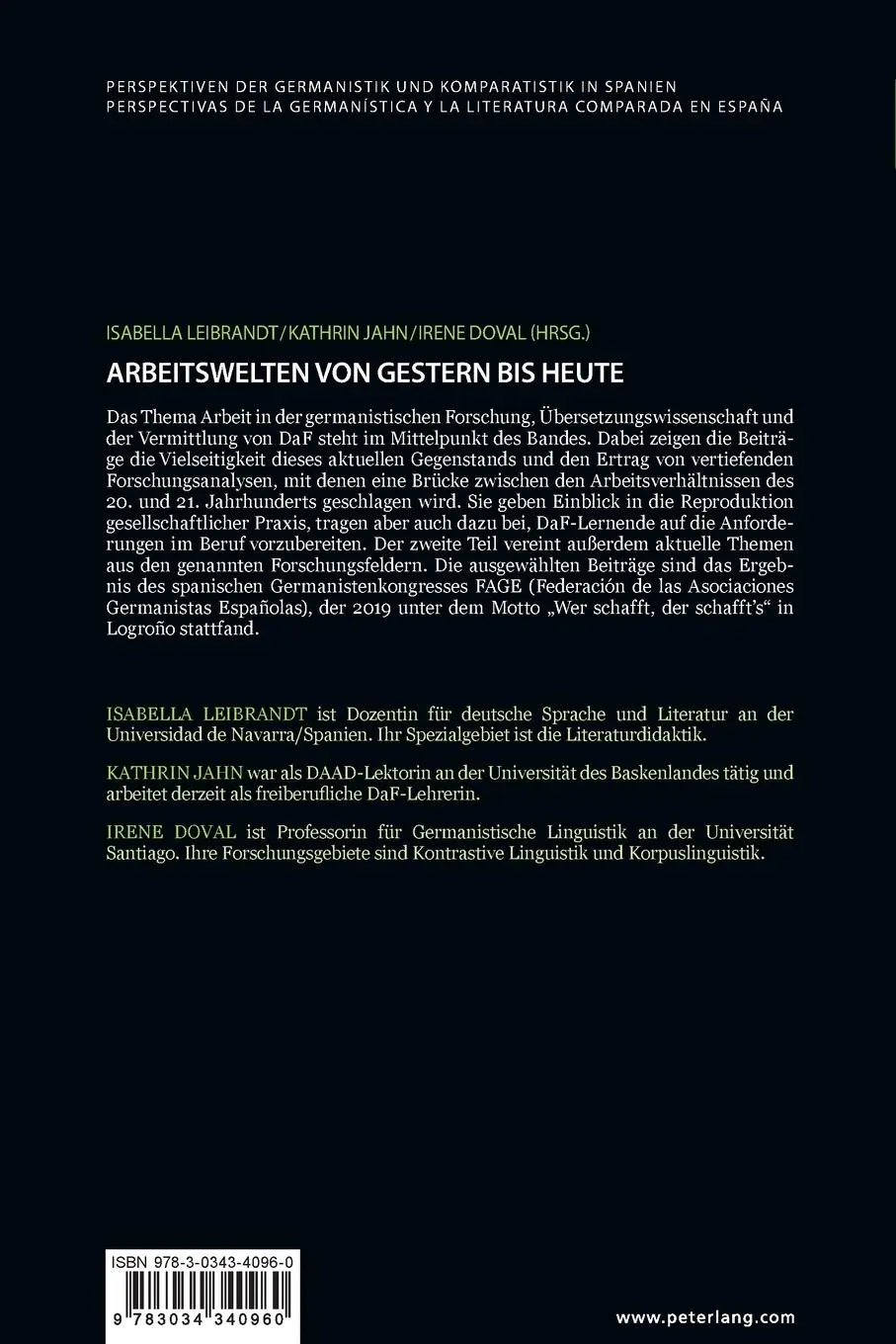 Rückseite: 9783034340960 | Arbeitswelten von gestern bis heute | Isabella Leibrandt (u. a.)