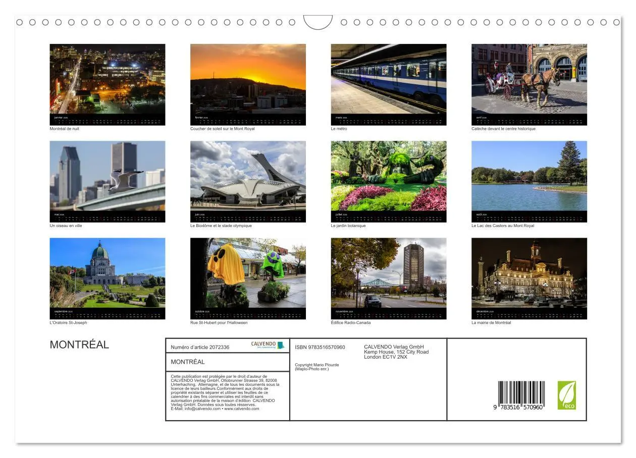 Bild: 9783516570960 | MONTRÉAL (Calendrier mural 2026 DIN A3 vertical), CALVENDO...