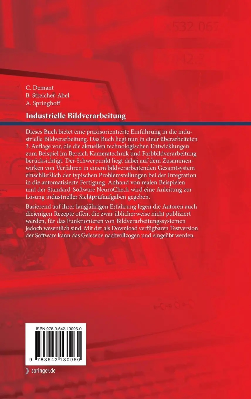 Rückseite: 9783642130960 | Industrielle Bildverarbeitung | Christian Demant (u. a.) | Buch | 2011