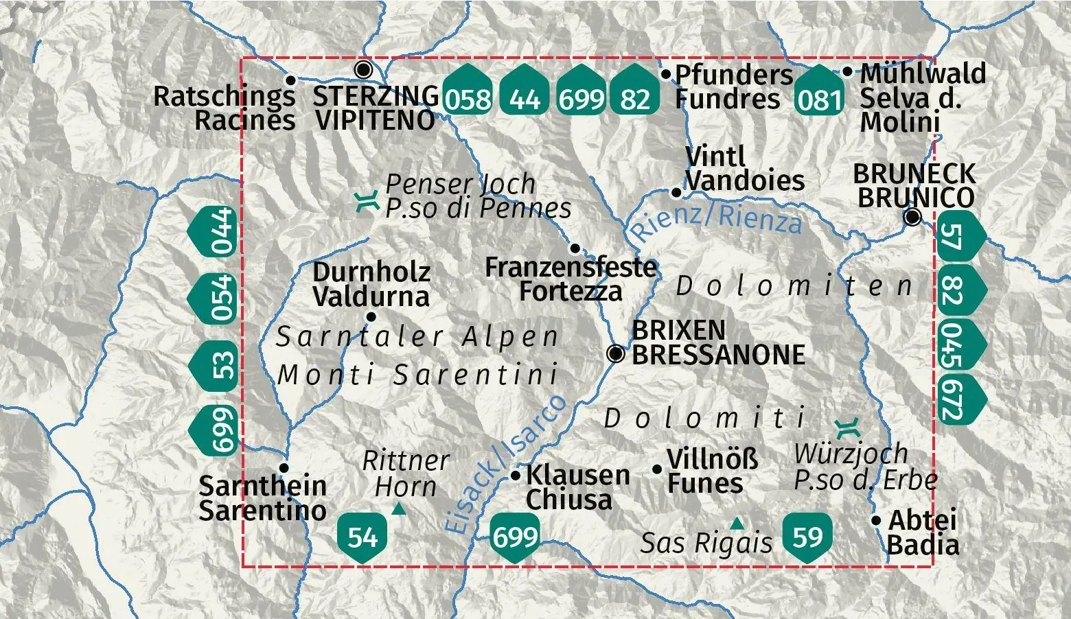 Bild: 9783991540960 | KOMPASS Wanderkarte 56 Brixen / Bressanone 1:50.000 | (Land-)Karte