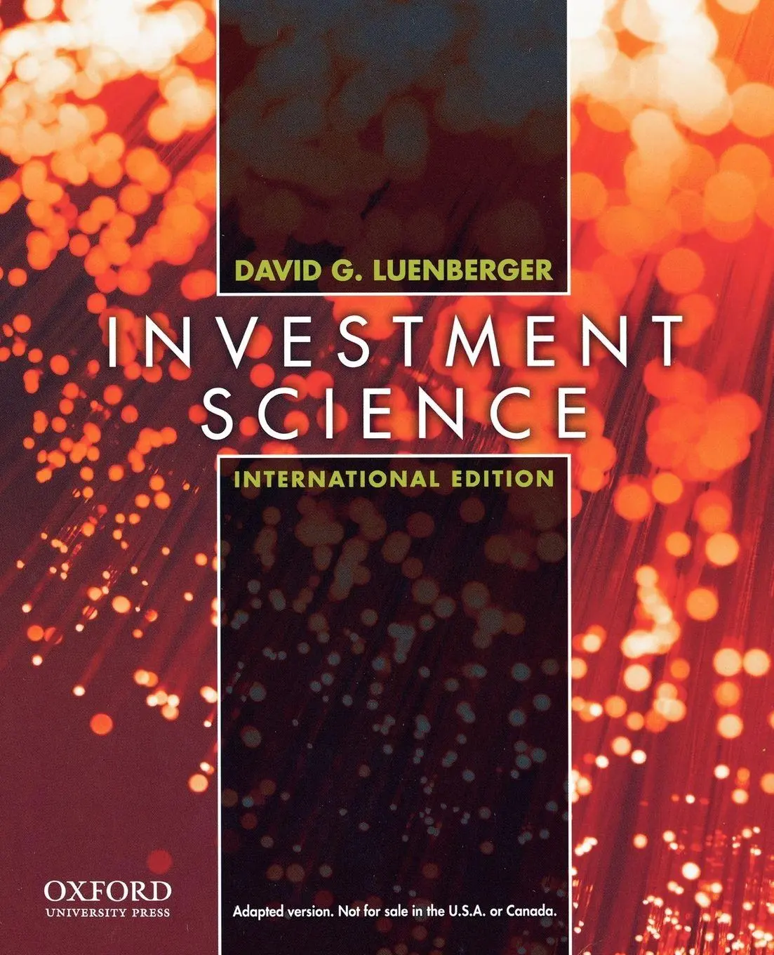 Cover: 9780195391060 | Investment Science, International Edition | David G. Luenberger | Buch