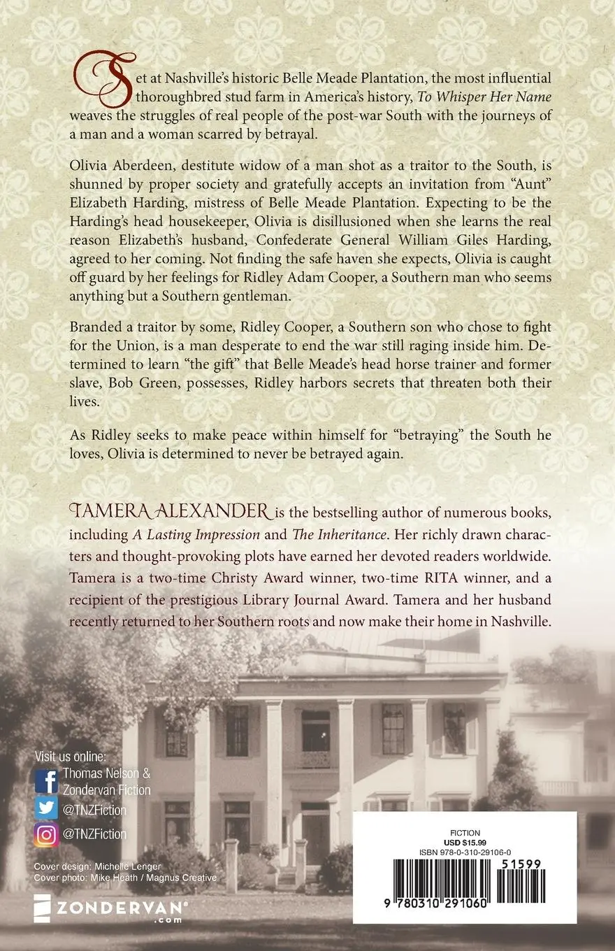Rückseite: 9780310291060 | To Whisper Her Name | Tamera Alexander | Taschenbuch | Englisch | 2012