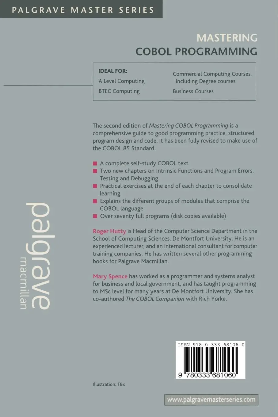 Rückseite: 9780333681060 | Mastering COBOL Programming | Roger Hutty (u. a.) | Taschenbuch | 1997