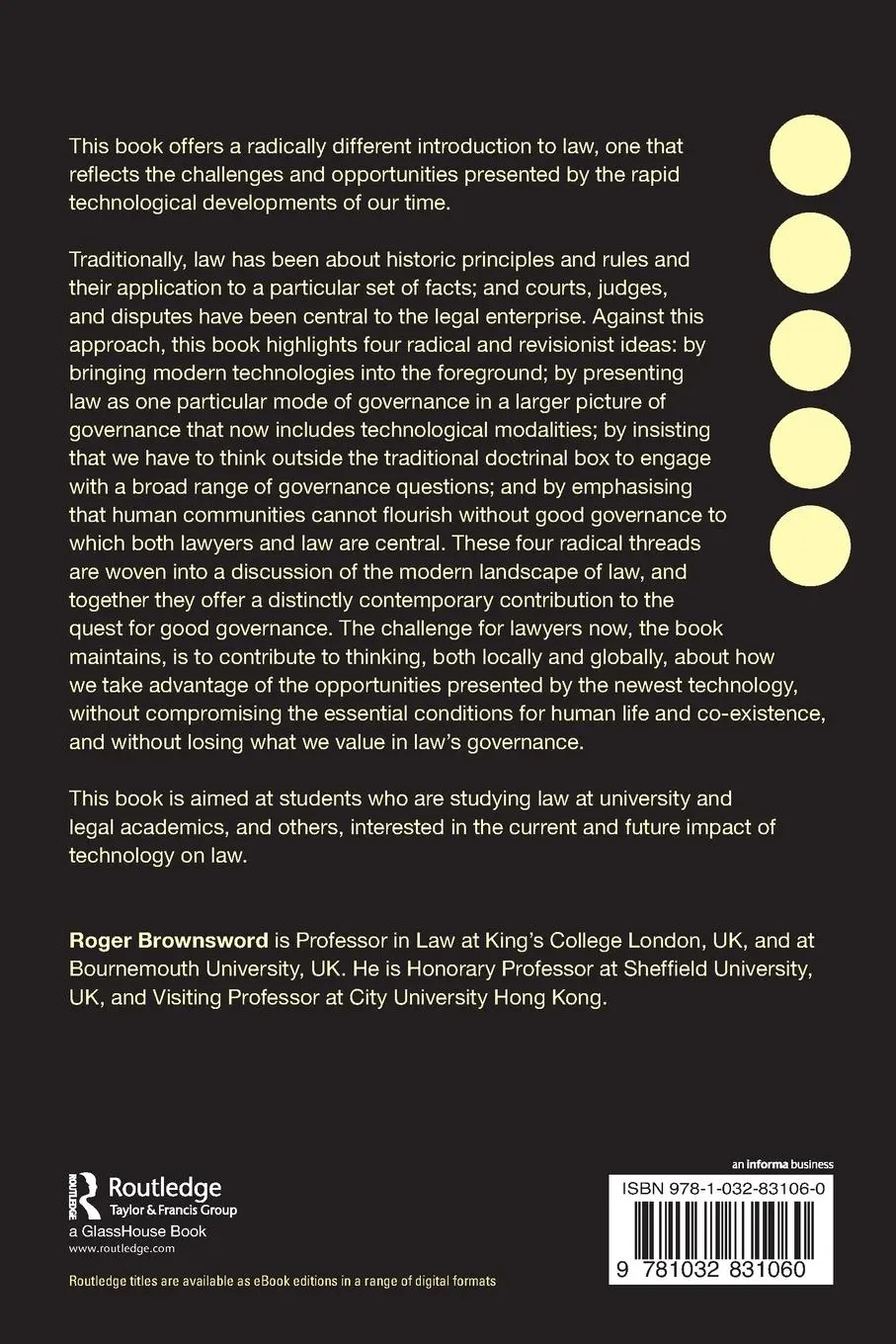 Rückseite: 9781032831060 | The Future of Governance | A Radical Introduction to Law | Brownsword