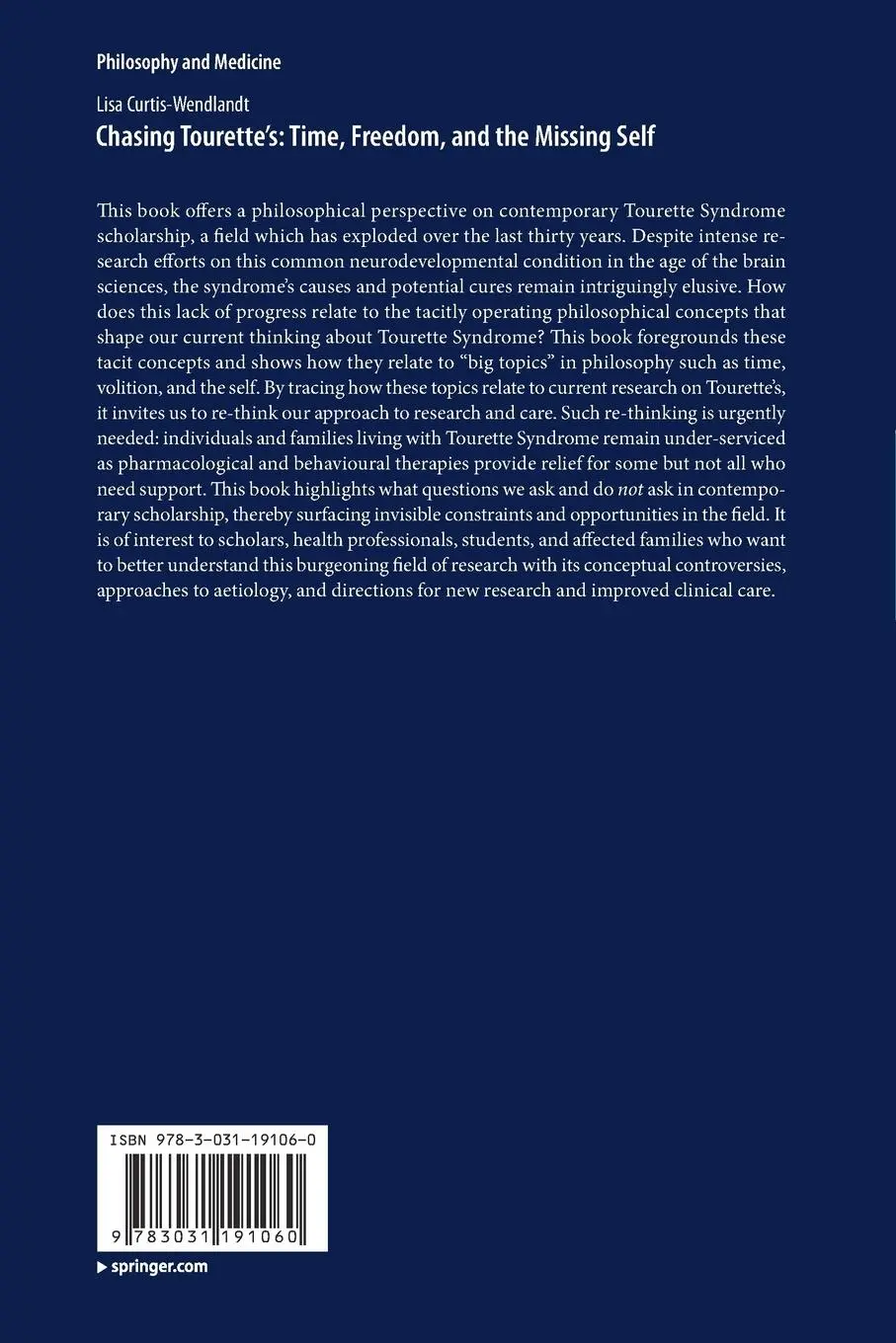 Rückseite: 9783031191060 | Chasing Tourette's: Time, Freedom, and the Missing Self | Taschenbuch