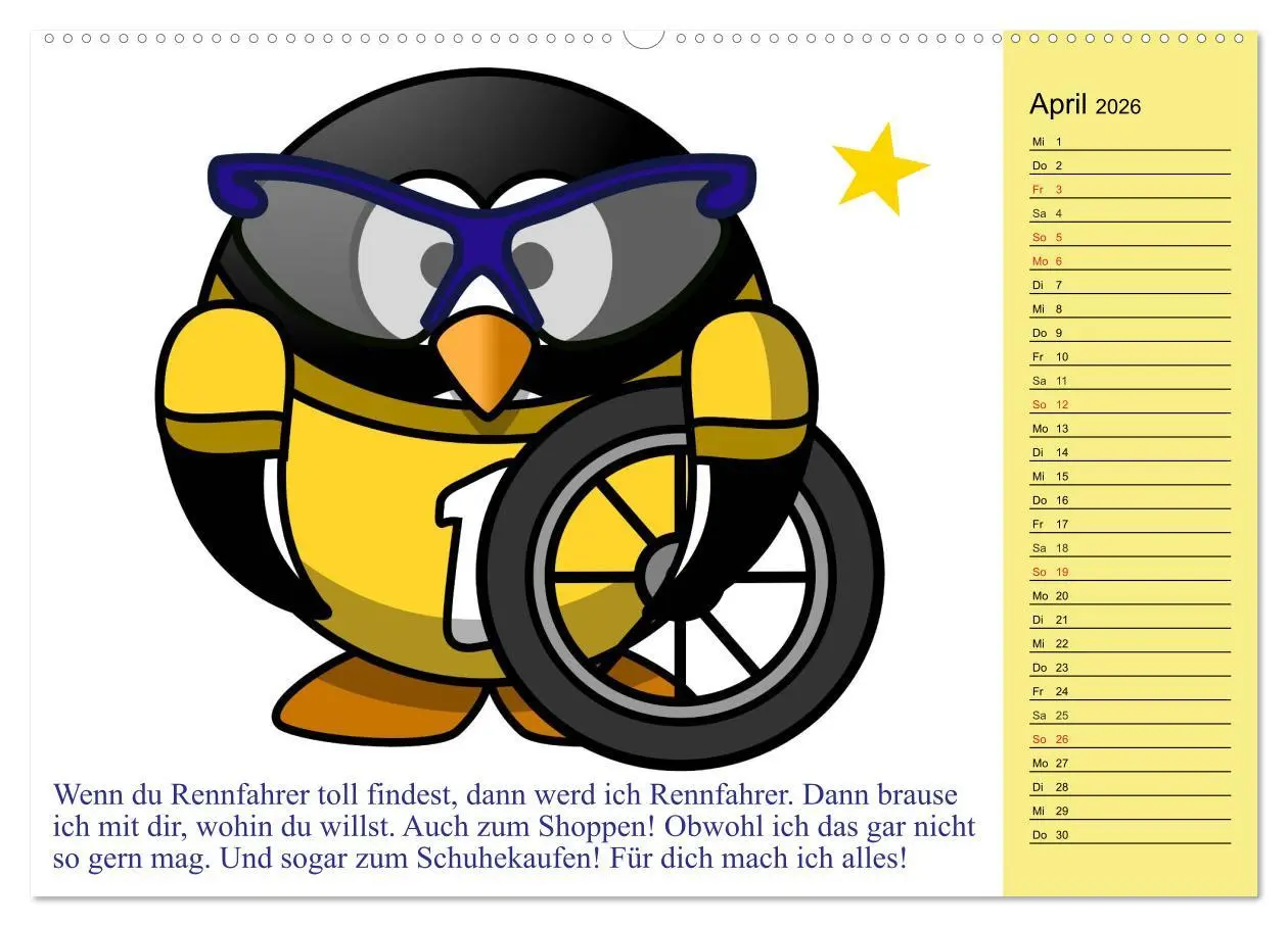 Bild: 9783457991060 | Pinguin-Elfe (hochwertiger Premium Wandkalender 2026 DIN A2 quer),...
