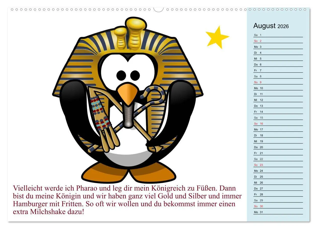 Bild: 9783457991060 | Pinguin-Elfe (hochwertiger Premium Wandkalender 2026 DIN A2 quer),...