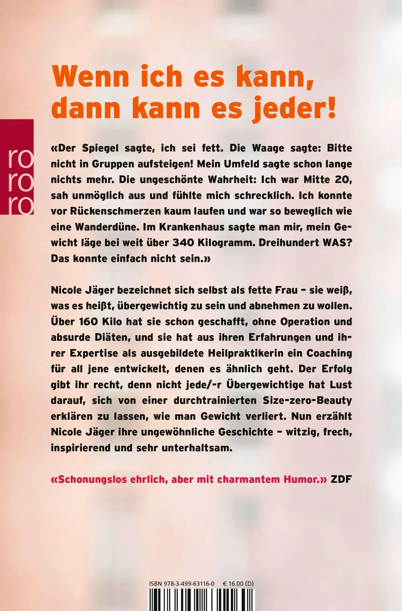 Rückseite: 9783499631160 | Die Fettlöserin | Eine Anatomie des Abnehmens | Nicole Jäger | Buch