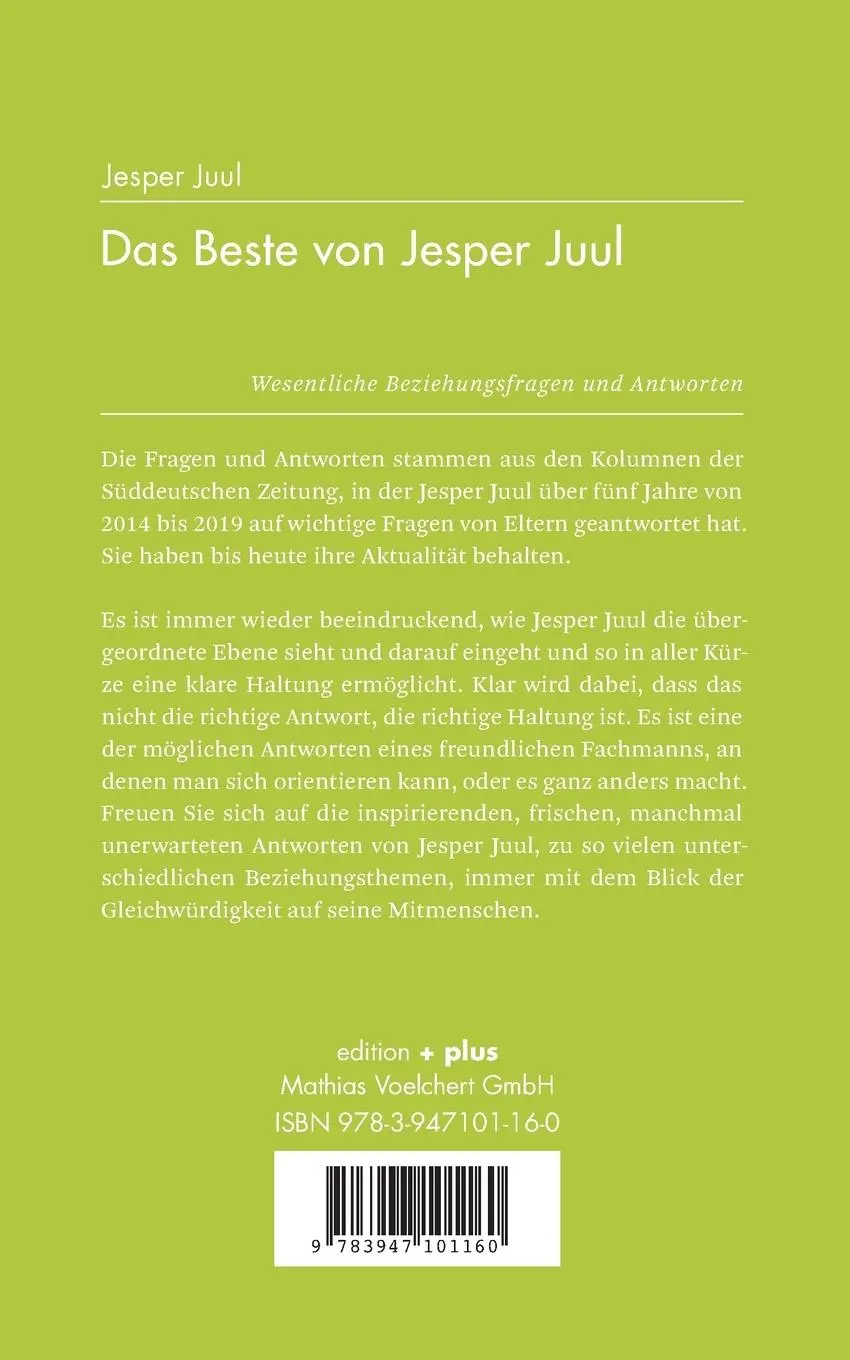 Rückseite: 9783947101160 | Das Beste von Jesper Juul | Wesentliche Beziehungsfragen und Antworten