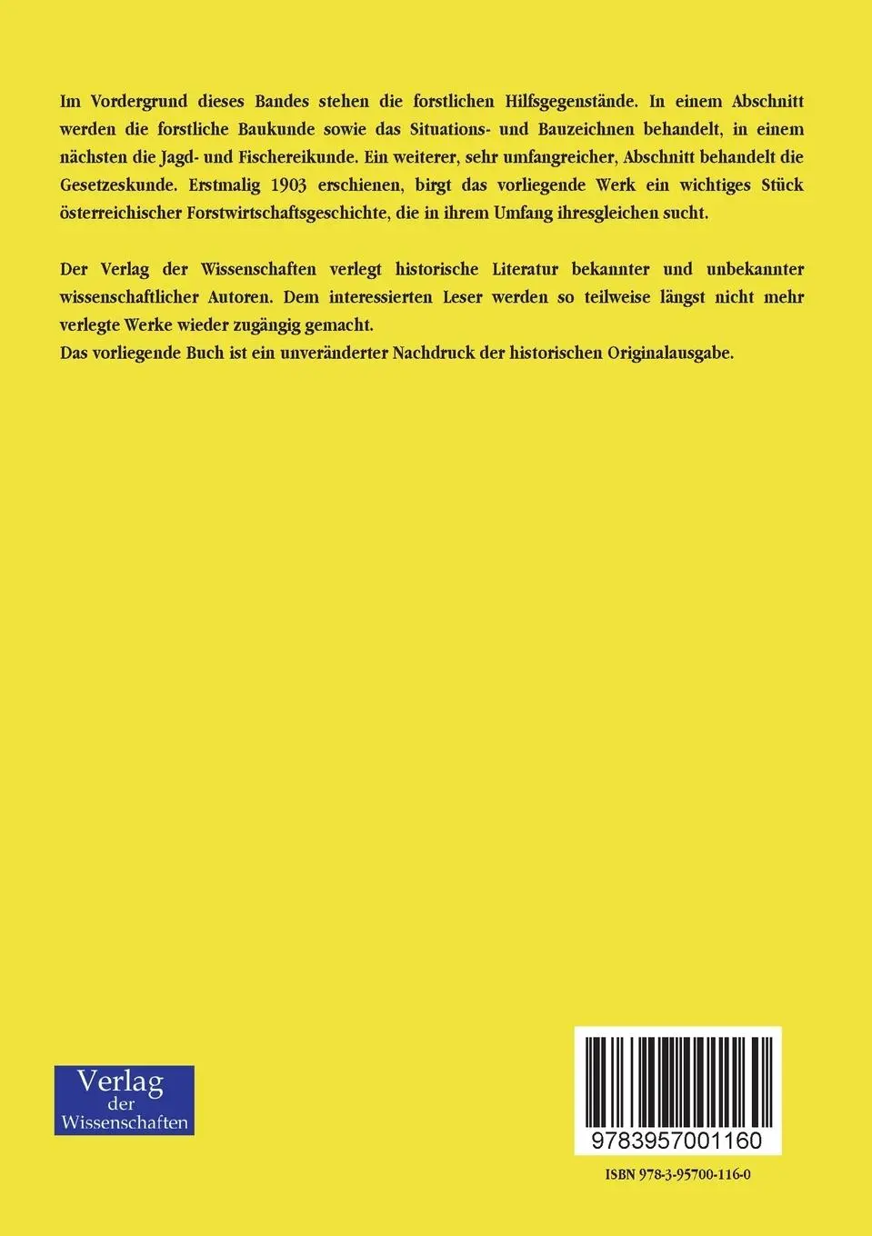 Rückseite: 9783957001160 | Lehrbuch der Forstwirtschaft für Waldbau- und Försterschulen sowie...