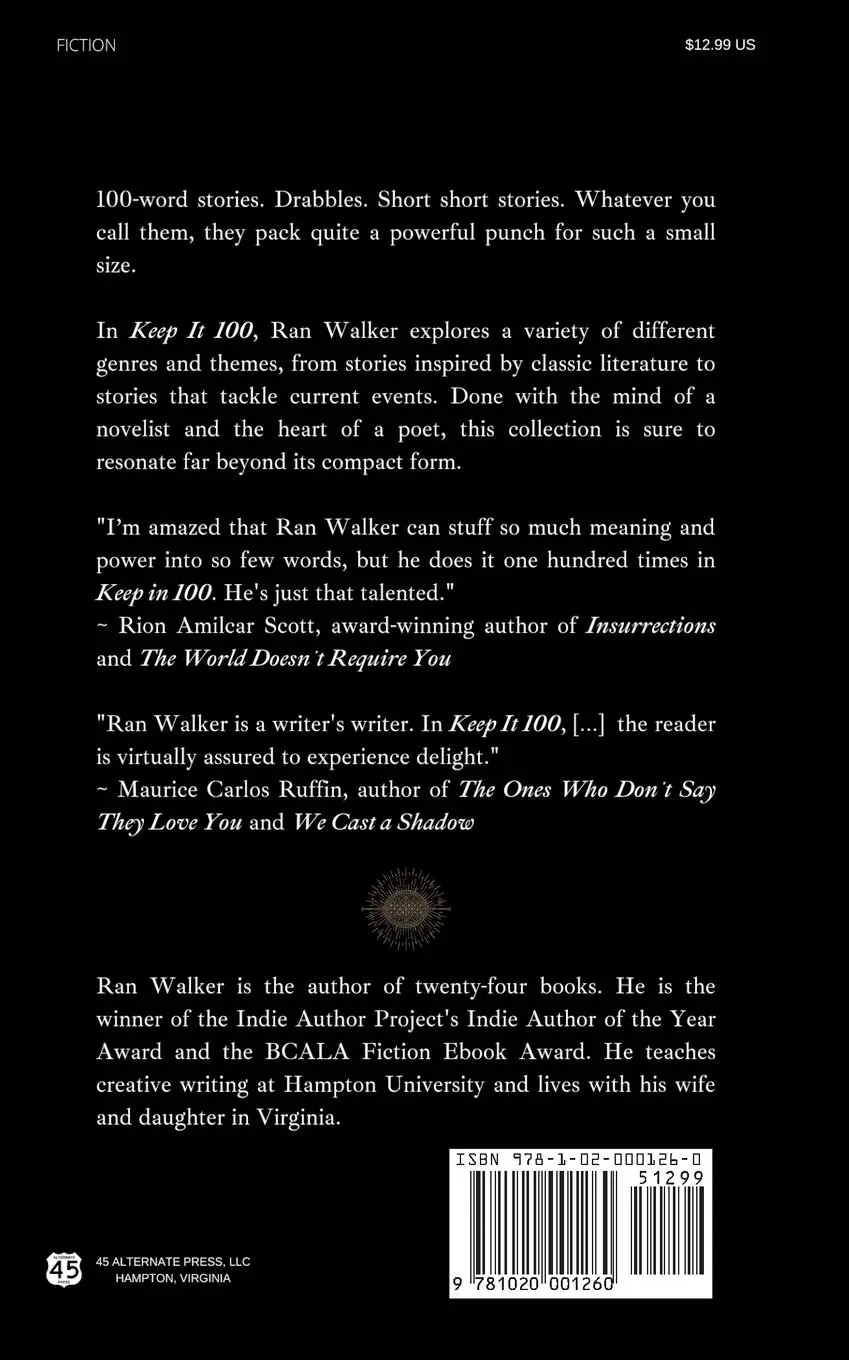 Rückseite: 9781020001260 | Keep It 100 | 100-Word Stories | Ran Walker | Taschenbuch | Englisch