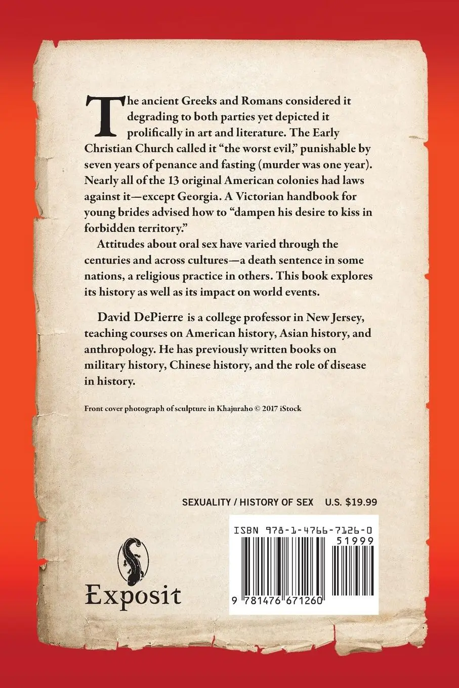 Rückseite: 9781476671260 | A Brief History of Oral Sex | David Depierre | Taschenbuch | Englisch