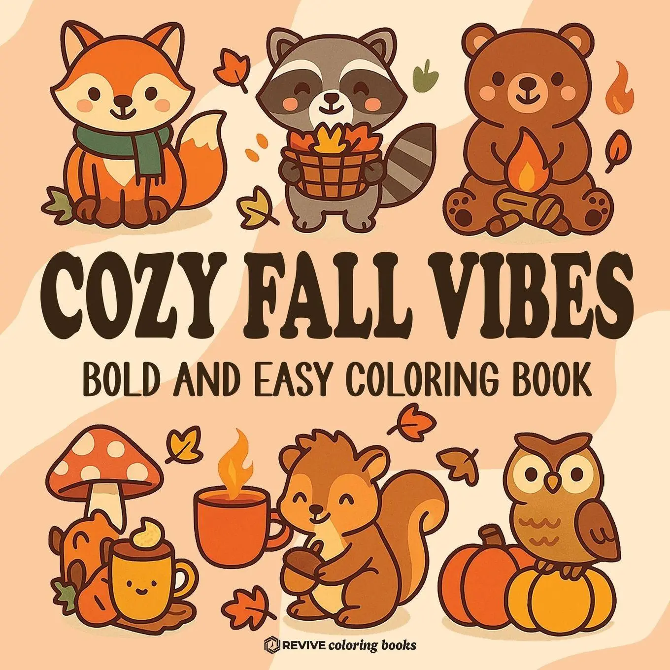Cover: 9781834121260 | Bold &amp; Easy Cozy Fall Vibes Coloring Book | Revive Coloring Books