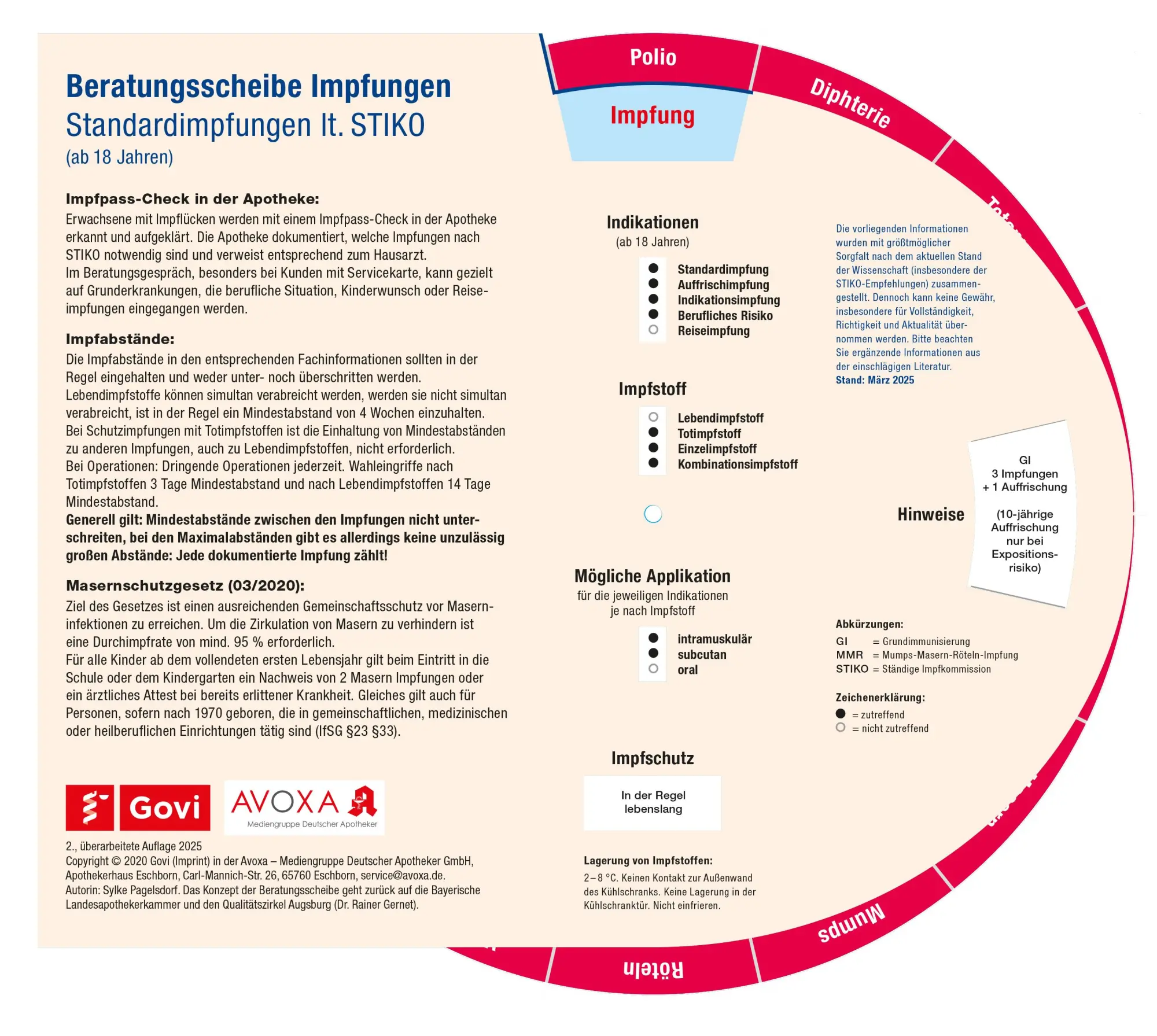 Cover: 4019547001360 | Beratungsscheibe Impfungen | Sylke Pagelsdorf | Govi | 2 S. | Deutsch