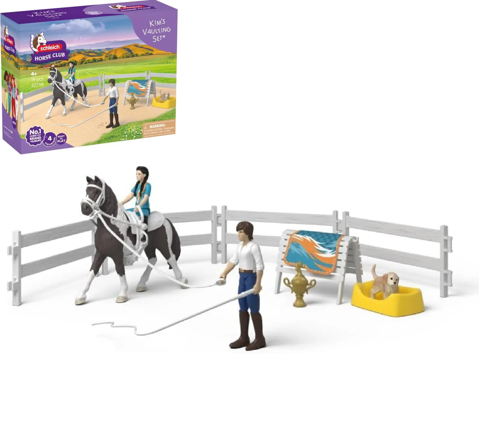 Cover: 4069111661360 | Schleich 42799 - Horse Club, Kims Voltigier Set, 19-teilig, Spielset