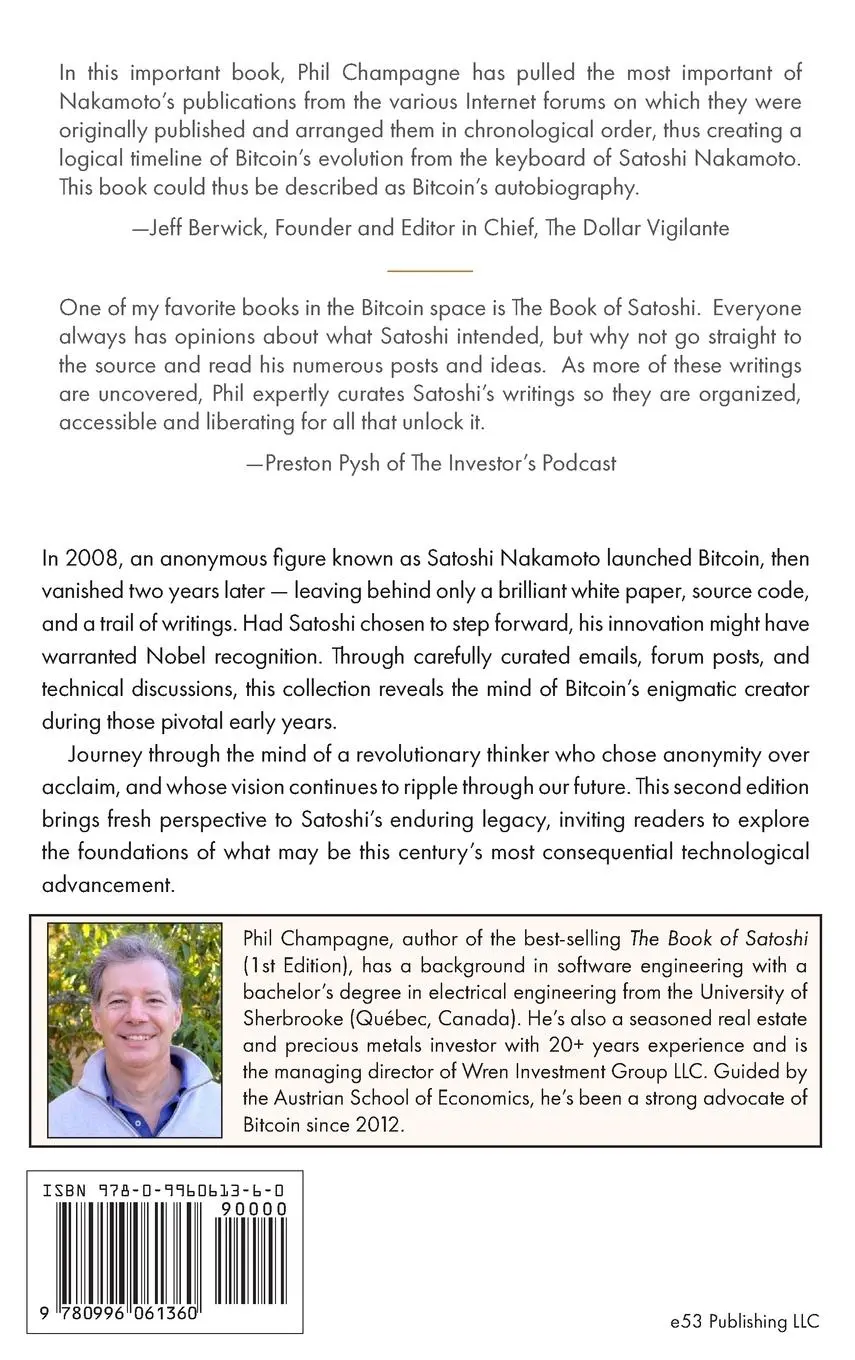 Rückseite: 9780996061360 | The Book of Satoshi | Phil Champagne | Buch | Englisch | 2025