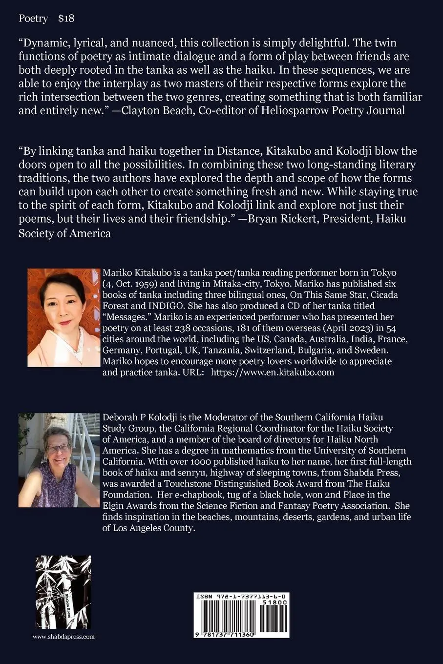 Rückseite: 9781737711360 | Distance | Mariko Kitakubo (u. a.) | Taschenbuch | Englisch | 2023