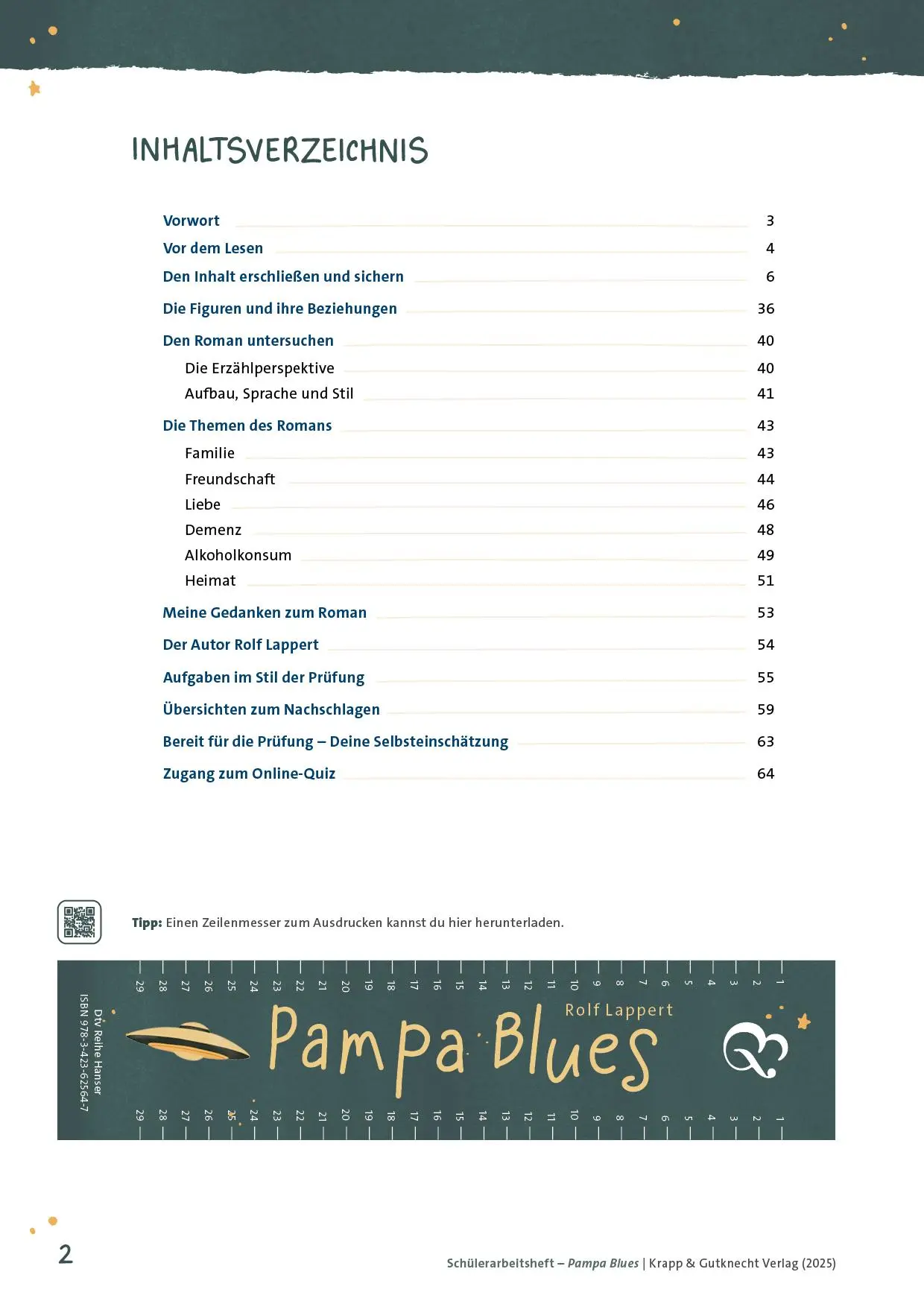 Bild: 9783963231360 | Pampa Blues - Rolf Lappert - Schülerarbeitsheft | Rolf Lappert (u. a.)
