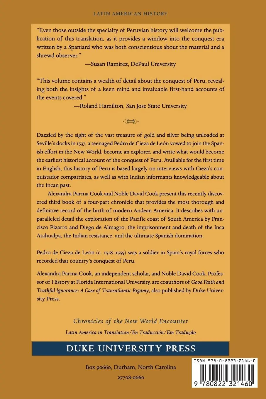 Rückseite: 9780822321460 | The Discovery and Conquest of Peru | Pedro de Cieza de Leon | Buch