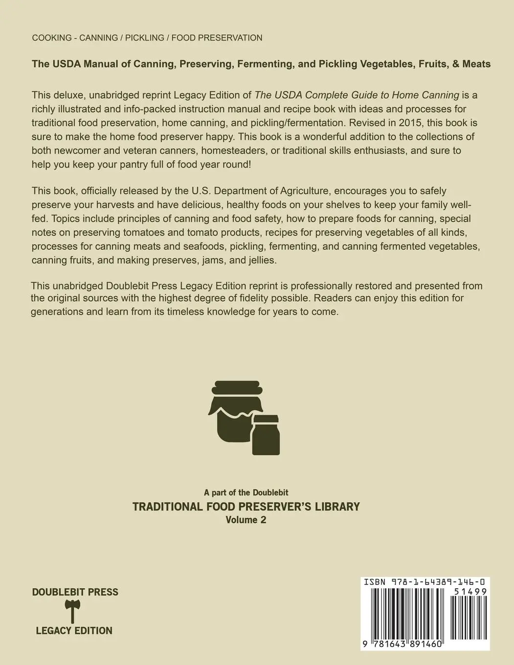 Rückseite: 9781643891460 | The USDA Complete Guide To Home Canning (Legacy Edition) | Agriculture