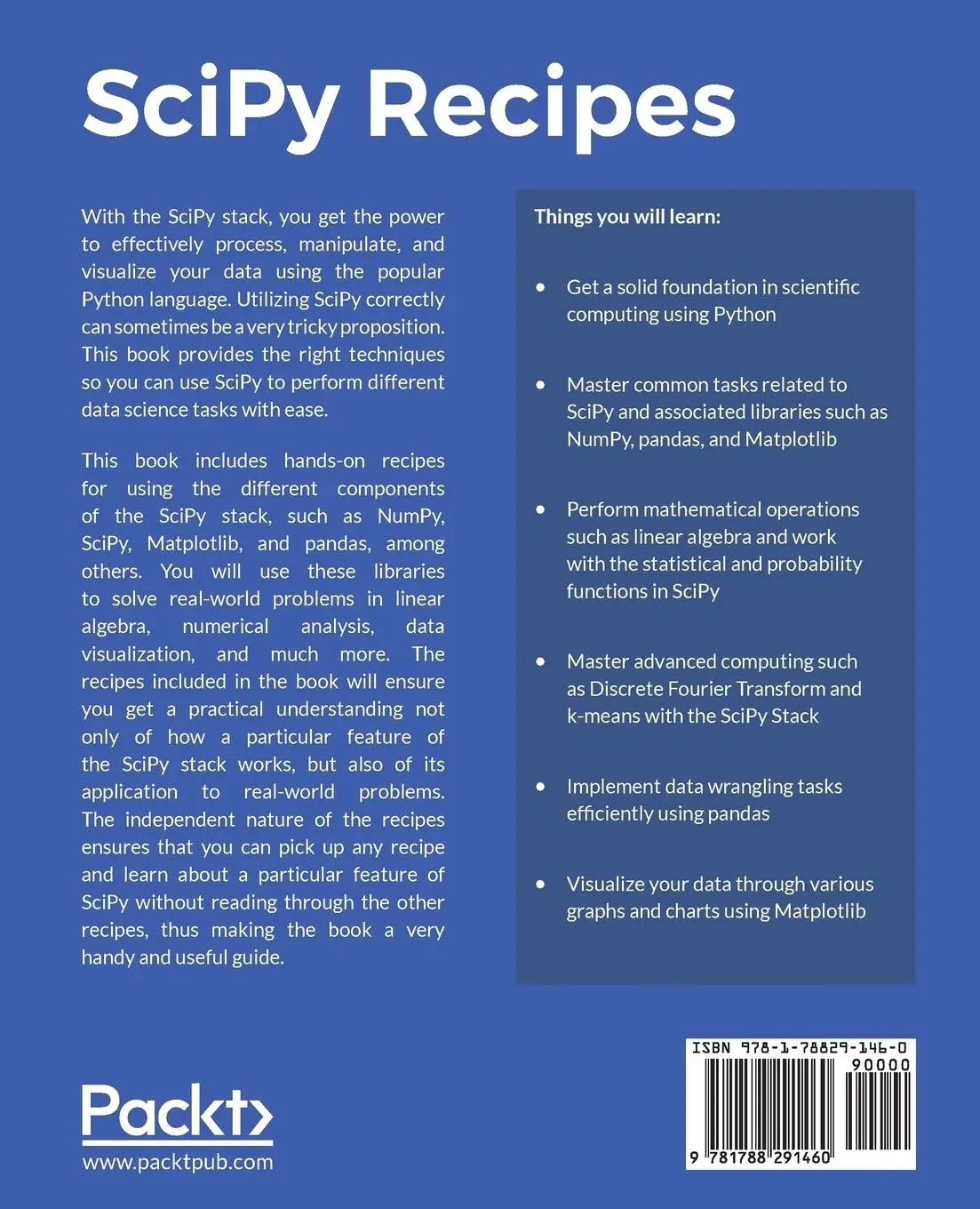 Rückseite: 9781788291460 | SciPy Recipes | L. Felipe Martins (u. a.) | Taschenbuch | Englisch