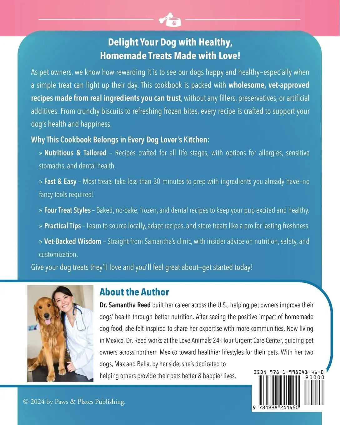 Rückseite: 9781998241460 | The Authentic Homemade Dog Treats Cookbook | Samantha Reed | Buch