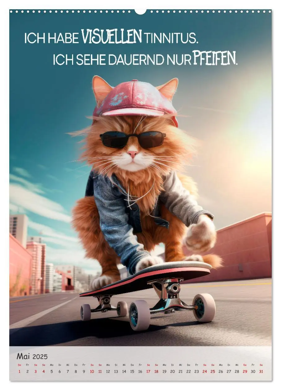 Bild: 9783383771460 | COOLE KATZEN Sprücheklopfer (Wandkalender 2025 DIN A2 hoch),...