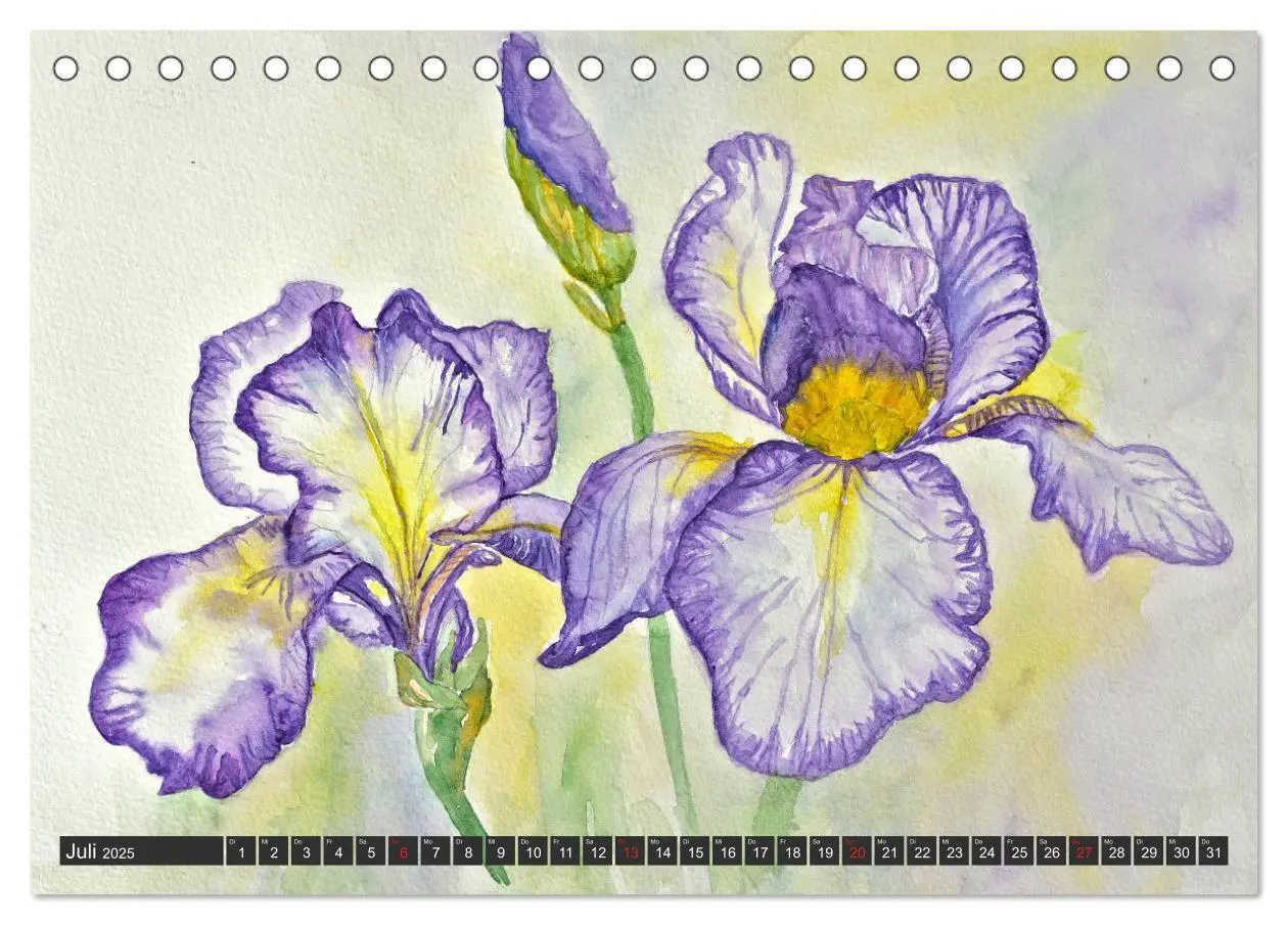 Bild: 9783435311460 | Blumenbilder in Aquarell (Tischkalender 2025 DIN A5 quer), CALVENDO...