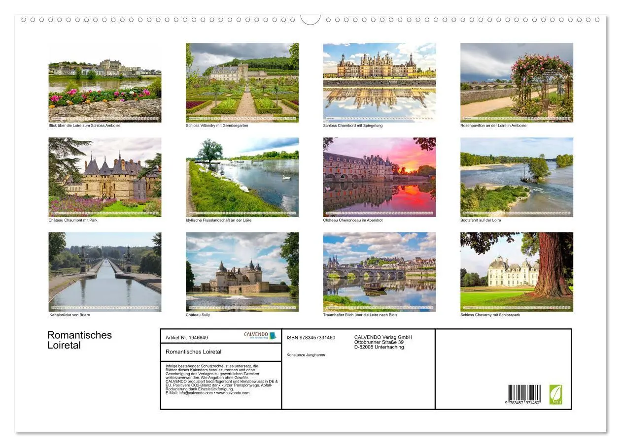 Bild: 9783457331460 | Romantisches Loiretal (Wandkalender 2026 DIN A2 quer), CALVENDO...