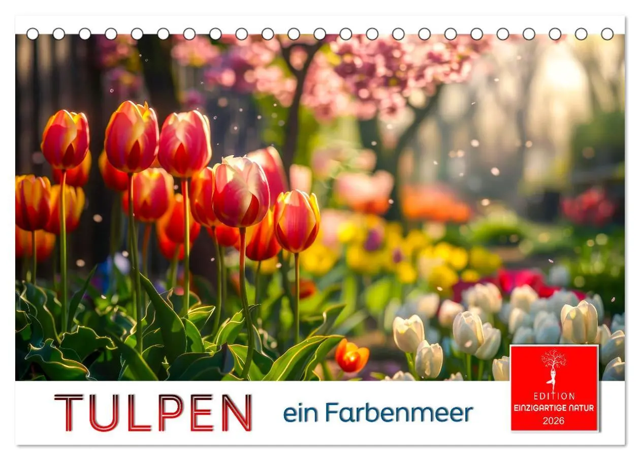 Cover: 9783457401460 | Tulpen - ein Farbenmeer (Tischkalender 2026 DIN A5 quer), CALVENDO...