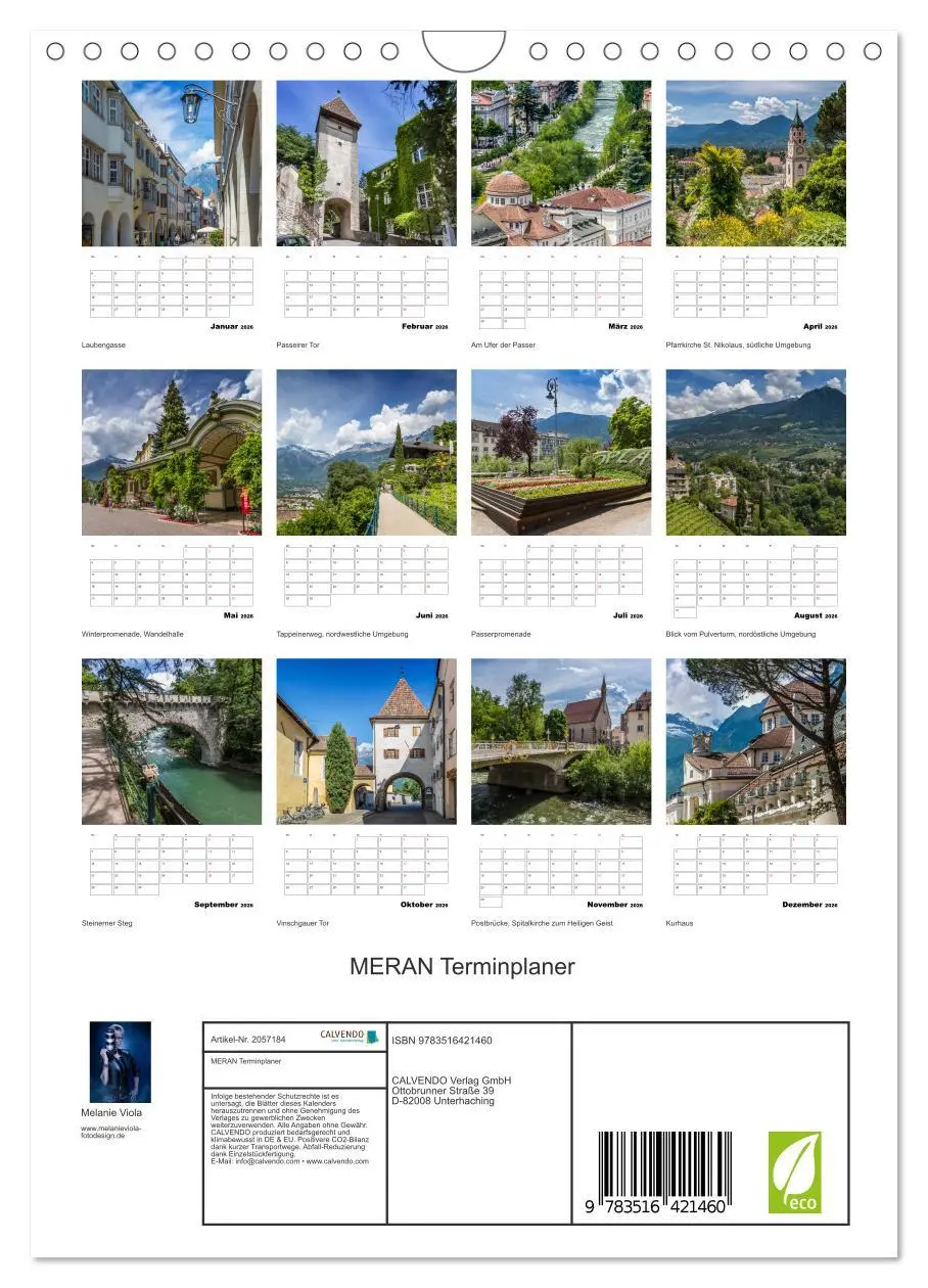 Bild: 9783516421460 | MERAN Terminplaner (Wandkalender 2026 DIN A4 hoch), CALVENDO...