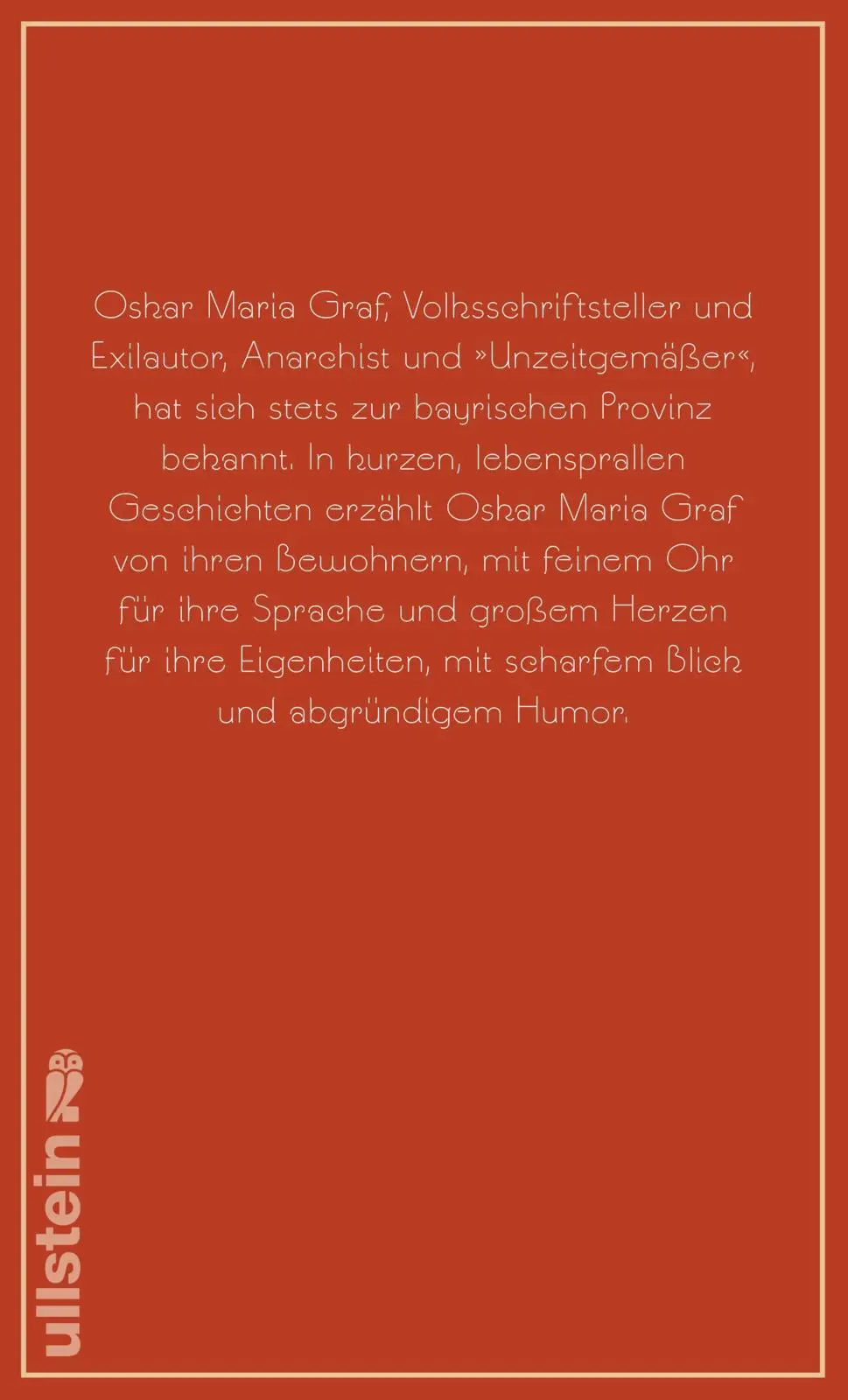Rückseite: 9783550081460 | Minutengeschichten | Oskar Maria Graf | Buch | 336 S. | Deutsch | 2017