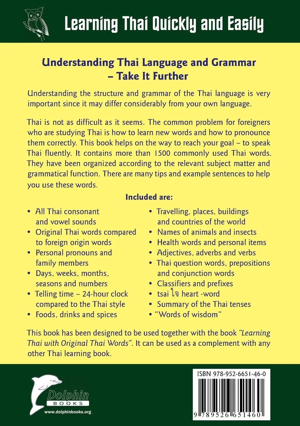 Rückseite: 9789526651460 | Understanding Thai Language and Grammar | Dhyan Manik | Taschenbuch