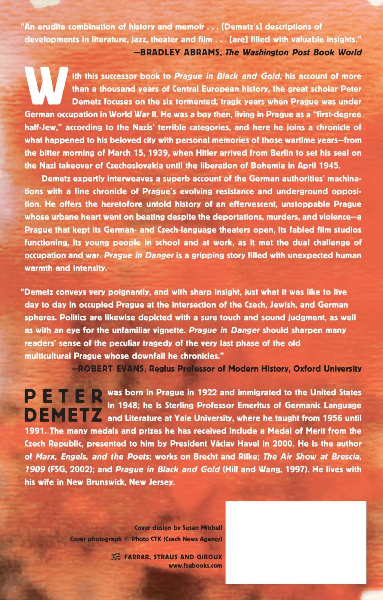 Rückseite: 9780374531560 | Prague in Danger | Peter Demetz | Taschenbuch | Englisch | 2009