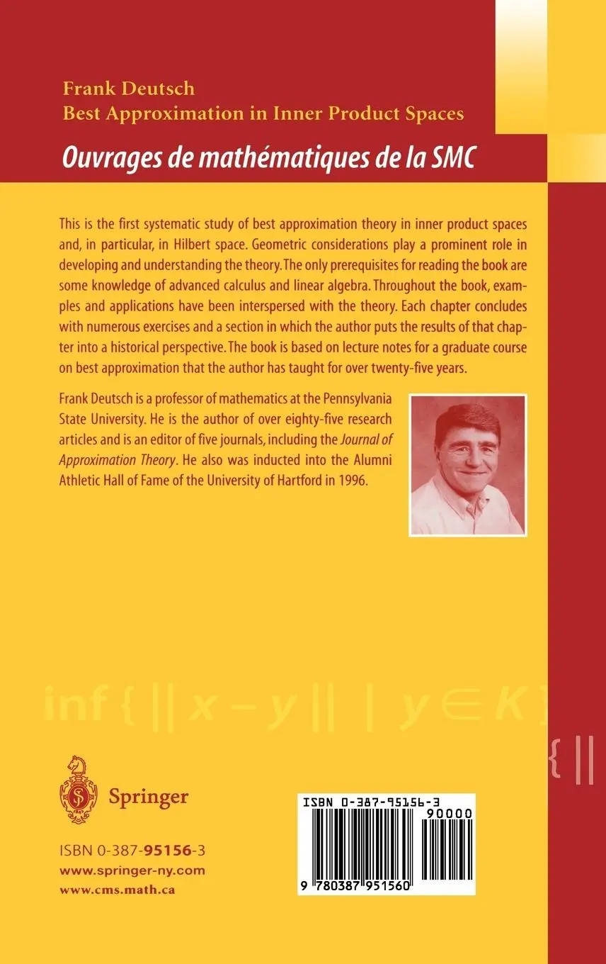 Rückseite: 9780387951560 | Best Approximation in Inner Product Spaces | Frank R. Deutsch | Buch